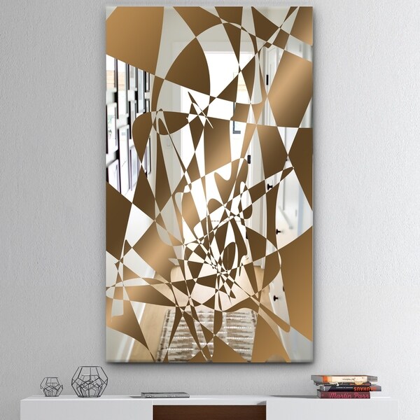 Designart 'Copper Spruce 1' Mid-Century Mirror - Wall Mirror - Blue