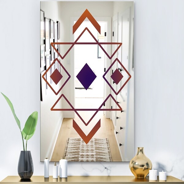 Designart 'Abstract Shapes' Modern Mirror - Wall Mirror - Multi