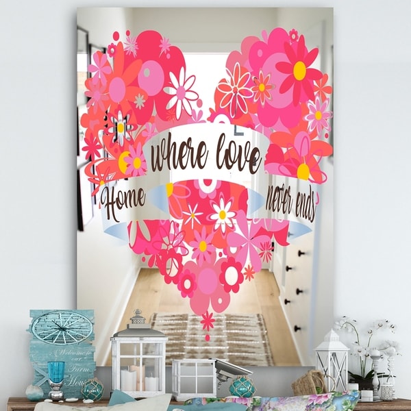 Designart 'Home Where Lover Never Ends IV' Cabin and Lodge Mirror - Wall Mirror - Multi