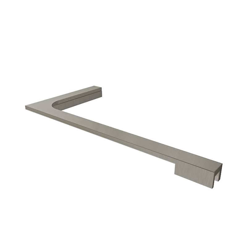 12 in. L-Bar Support Bracket for 3/8 in. Glass, Left Wall Installation - Nickel Finish