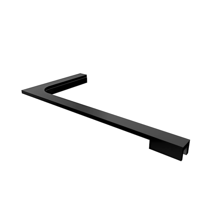 12 in. L-Bar Support Bracket for 3/8 in. Glass, Left Wall Installation - Satin