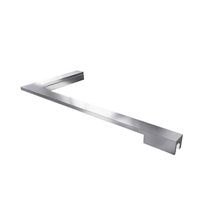 12 in. L-Bar Support Bracket for 3/8 in. Glass, Left Wall Installation