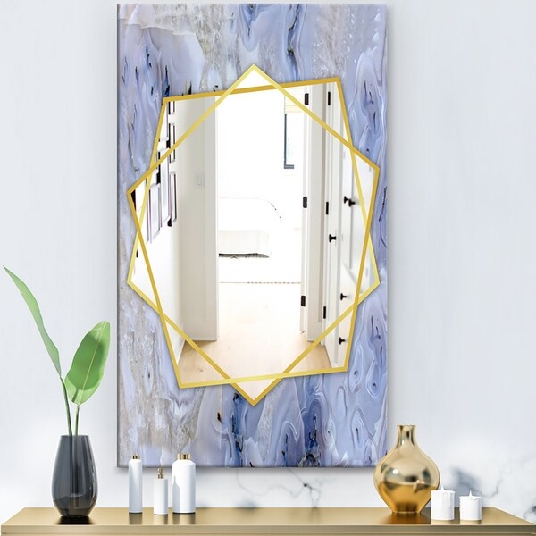 Designart 'Agate Stone' Modern Mirror - Frameless Contemporary Wall Mirror - White