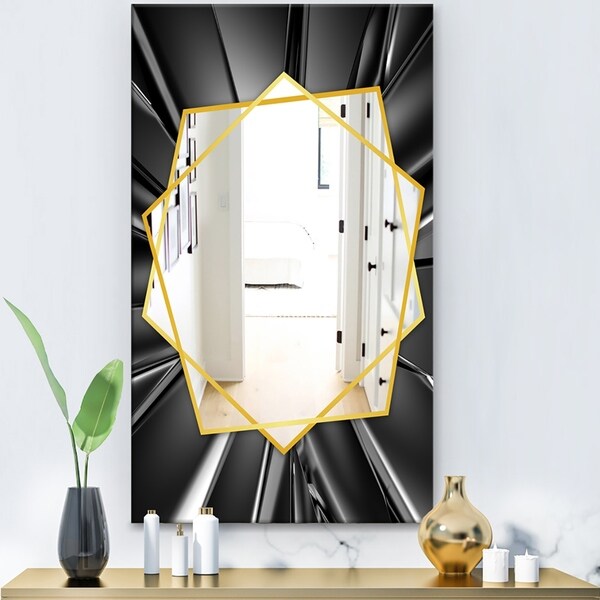 Designart 'Futuristic Crystal' Modern Mirror - Frameless Wall Mirror - Multi