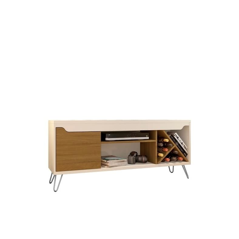 Baxter Mid Century- Modern 53.54 In. Wine Rack Media Cabinet Console