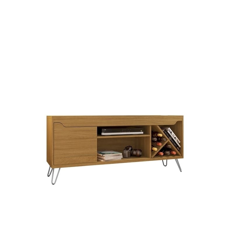 Baxter Mid Century- Modern 53.54 In. Wine Rack Media Cabinet Console