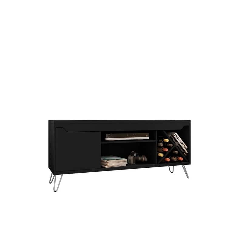 Baxter Mid Century- Modern 53.54 In. Wine Rack Media Cabinet Console