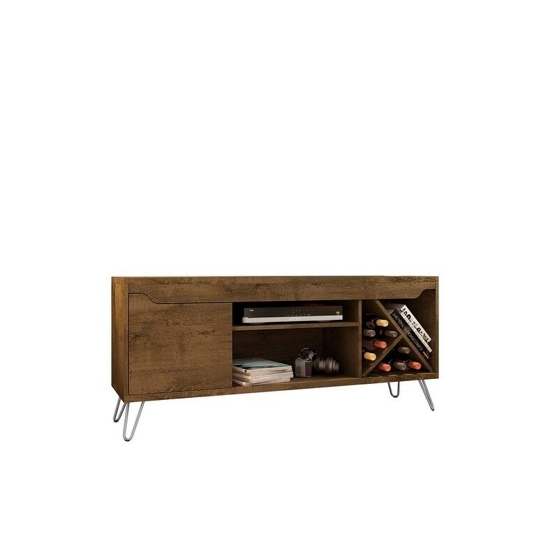 Baxter Mid Century- Modern 53.54 In. Wine Rack Media Cabinet Console
