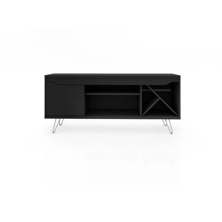 Baxter Mid Century- Modern 53.54 In. Wine Rack Media Cabinet Console