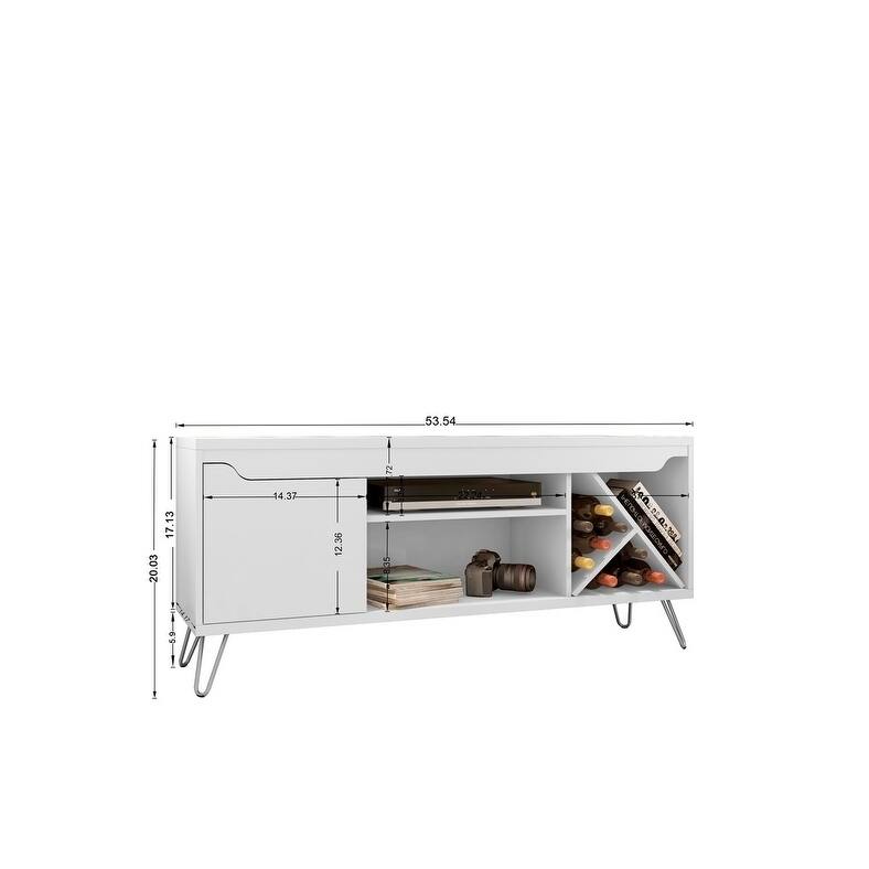 Baxter Mid Century- Modern 53.54 In. Wine Rack Media Cabinet Console