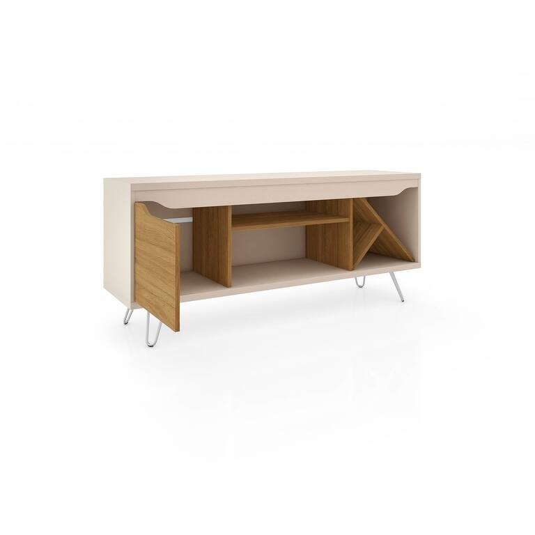 Baxter Mid Century- Modern 53.54 In. Wine Rack Media Cabinet Console