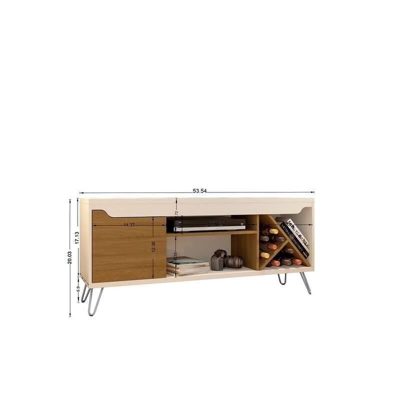 Baxter Mid Century- Modern 53.54 In. Wine Rack Media Cabinet Console