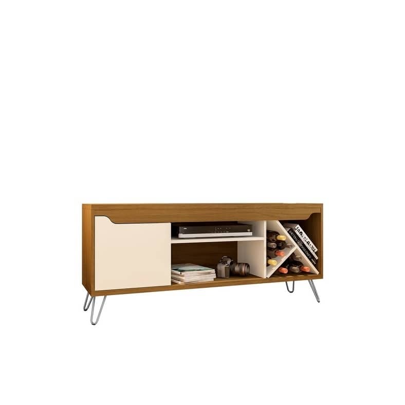 Baxter Mid Century- Modern 53.54 In. Wine Rack Media Cabinet Console