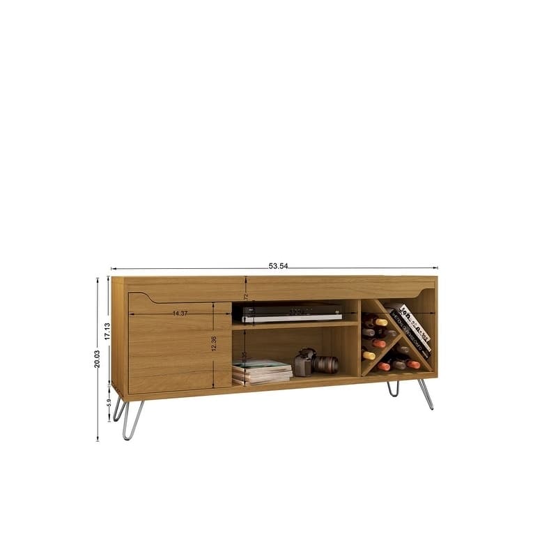 Baxter Mid Century- Modern 53.54 In. Wine Rack Media Cabinet Console