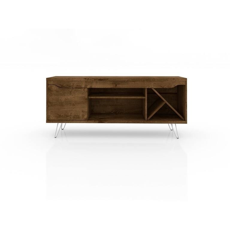 Baxter Mid Century- Modern 53.54 In. Wine Rack Media Cabinet Console