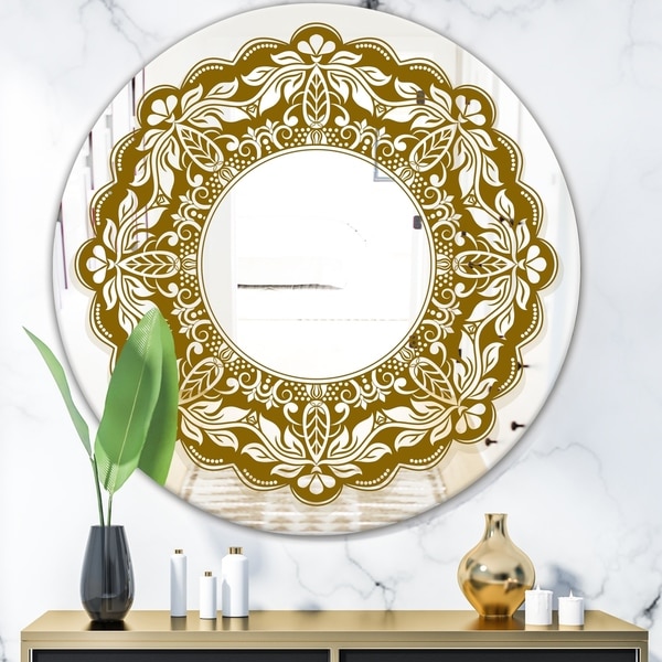 Shop Designart 'Mandala' Modern Mirror - Contemporary Oval or Round ...