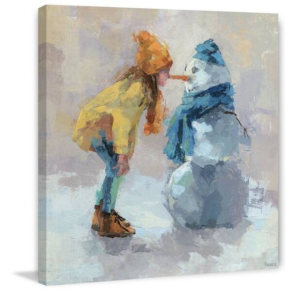 slide 2 of 7, Taylor & Olive Handmade Snowman Love Print on Wrapped Canvas - Multi-color