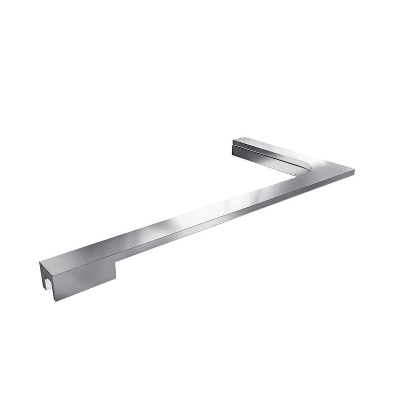 18 in. L-Bar Support Bracket for 3/8 in. Glass, Right Wall Installation - Chrome Finish