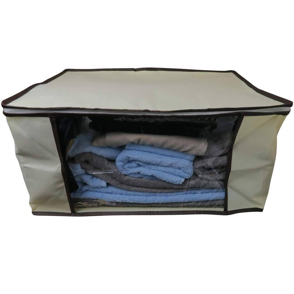 Evelots Storage Bag-Clothes/Blanket/Linen-No Dust/Mold-Clear Front-Sturdy Zipper