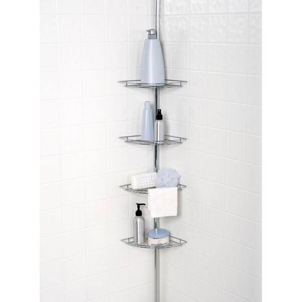 White - 4-Tier Corner Tension Pole Shower Caddy (10) - new items