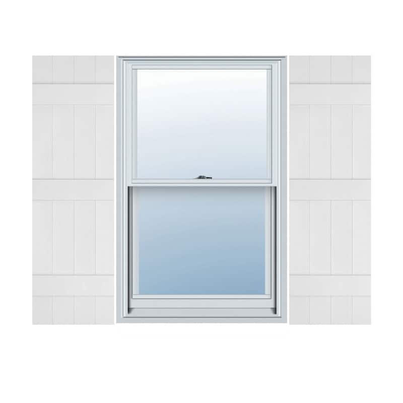 Lifetime Vinyl, Standard 4 Board Joined, BnB Shutters, w/Instl (Pair) - White - 59"H