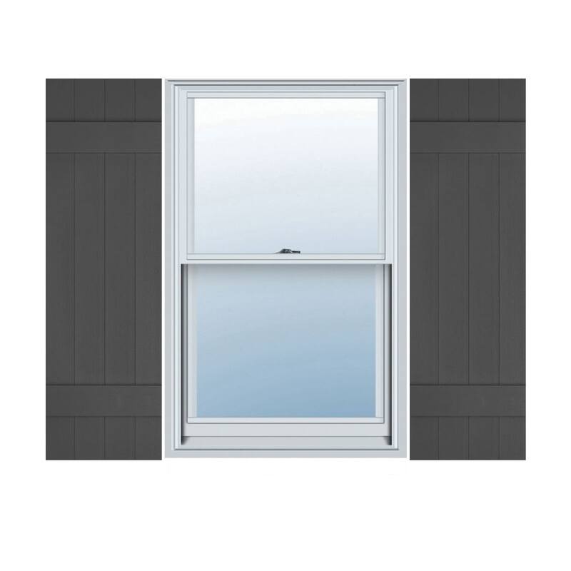 Lifetime Vinyl, Standard 4 Board Joined, BnB Shutters, w/Instl (Pair) - Tuxedo Grey - 51"H