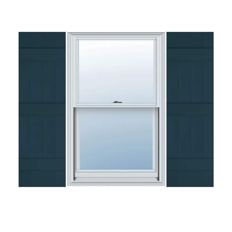 Lifetime Vinyl, Standard 4 Board Joined, BnB Shutters, w/Instl (Pair) - Midnight Blue - 55"H