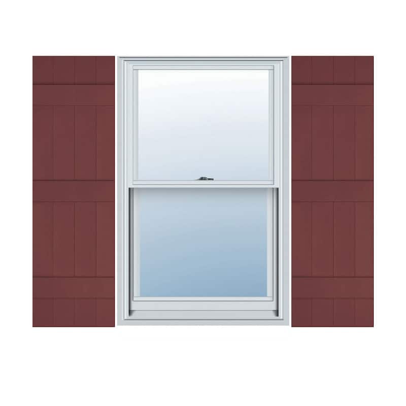 Lifetime Vinyl, Standard 4 Board Joined, BnB Shutters, w/Instl (Pair) - Wineberry - 55"H
