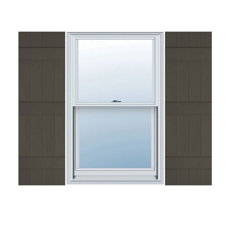 Lifetime Vinyl, Standard 4 Board Joined, BnB Shutters, w/Instl (Pair) - Musket Brown - 71"H