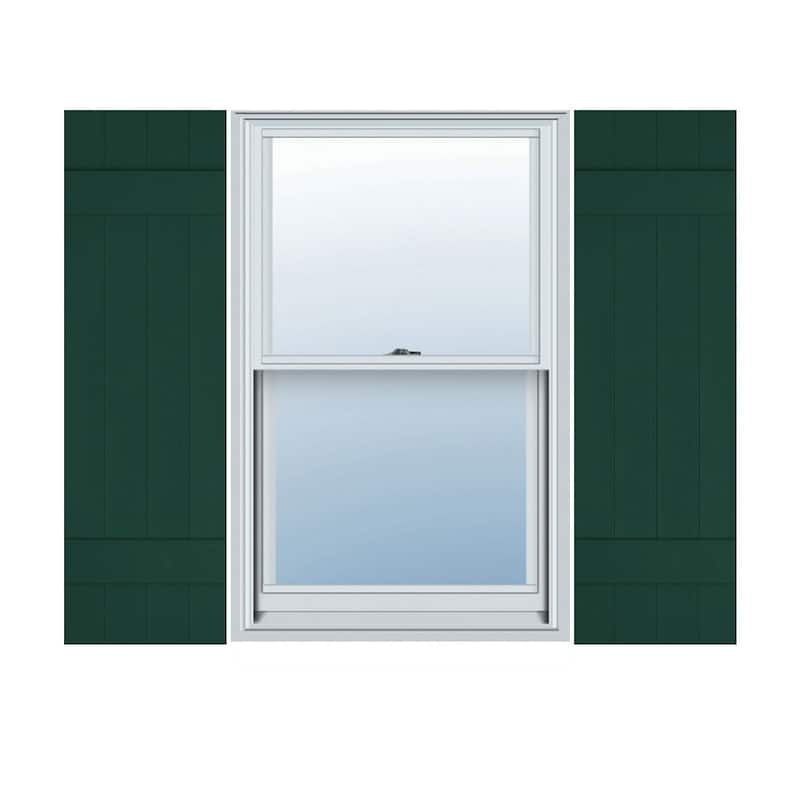 Lifetime Vinyl, Standard 4 Board Joined, BnB Shutters, w/Instl (Pair) - Midnight Green - 47"H