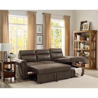 Bron Microfiber Reversible Sleeper Sectional Sofa