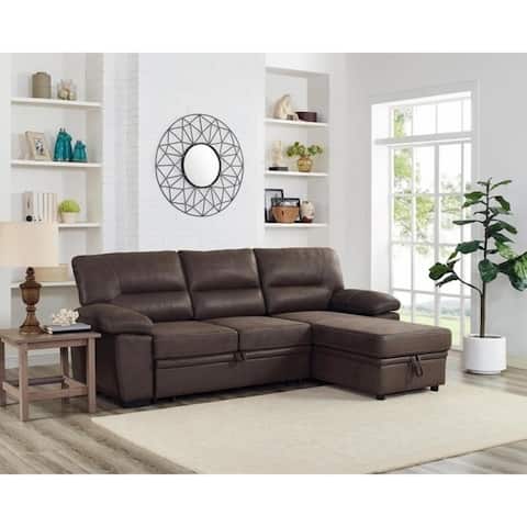 Kipling Microfiber Reversible Sleeper Sectional Sofa