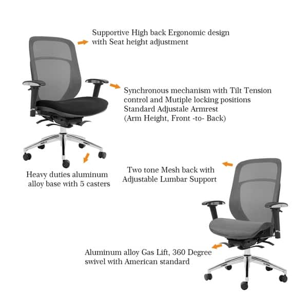 Shop Ergonomic Mesh Task Office Chair With Adjustable Lumbar