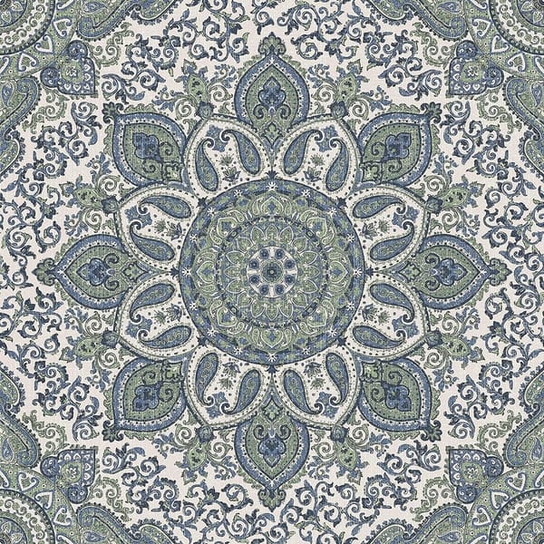 Shop Nolan Paisley Designer Drapery Panel Set Of 2 Green White