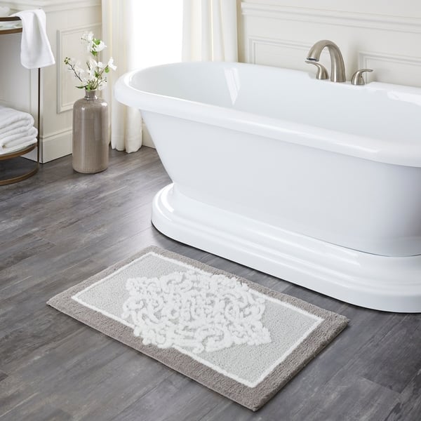 Shop Tufted Pearl Channel 17 Bath Rug Grey, Bath Linens