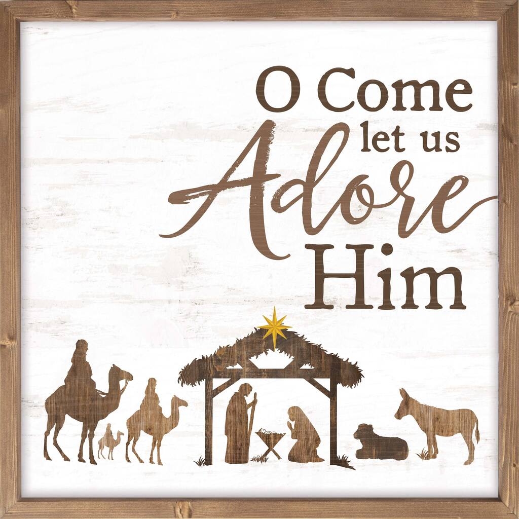 Oh Come Let Us Adore Him Framed Art