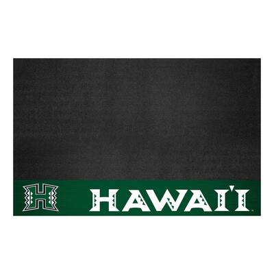 University of Hawaii Black Vinyl Grill Mat 26"x42"
