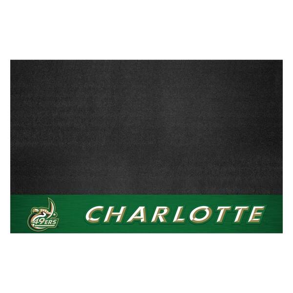 University of North Carolina Charlotte Black Vinyl Grill Mat 26"x42