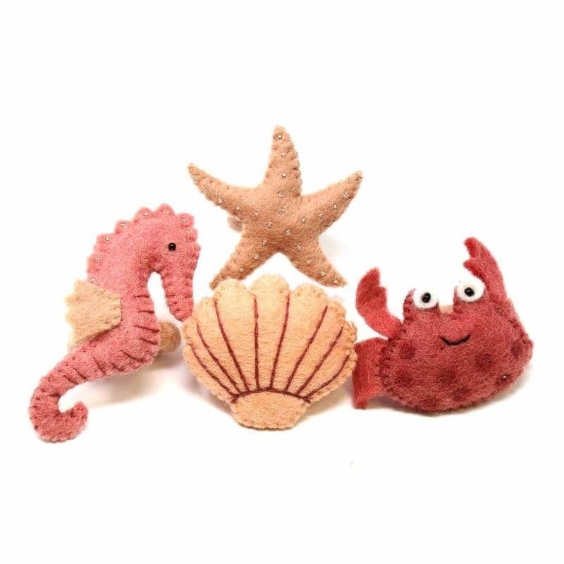 The Curated Nomad Thrift Handmade Seashore Napkin Rings (Set of 4)