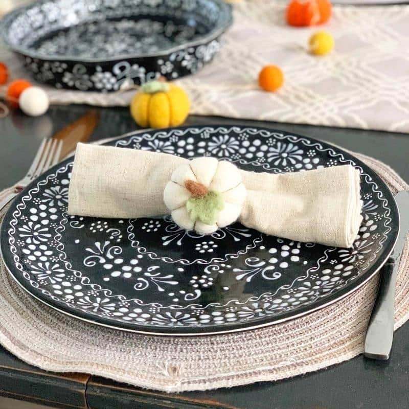 The Curated Nomad Thrift Handmade Pumpkin Napkin Rings (Set of 4)