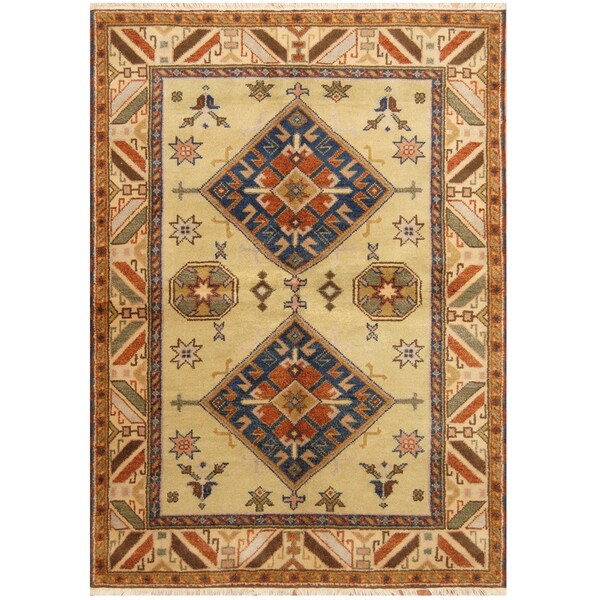 Handmade One-of-a-Kind Kazak Wool Rug (India) - 4'8 x 6'8