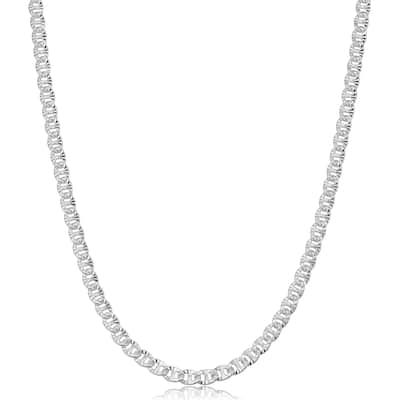 Sterling Silver 3.5 millimeter Diamond-cut Mariner Necklace