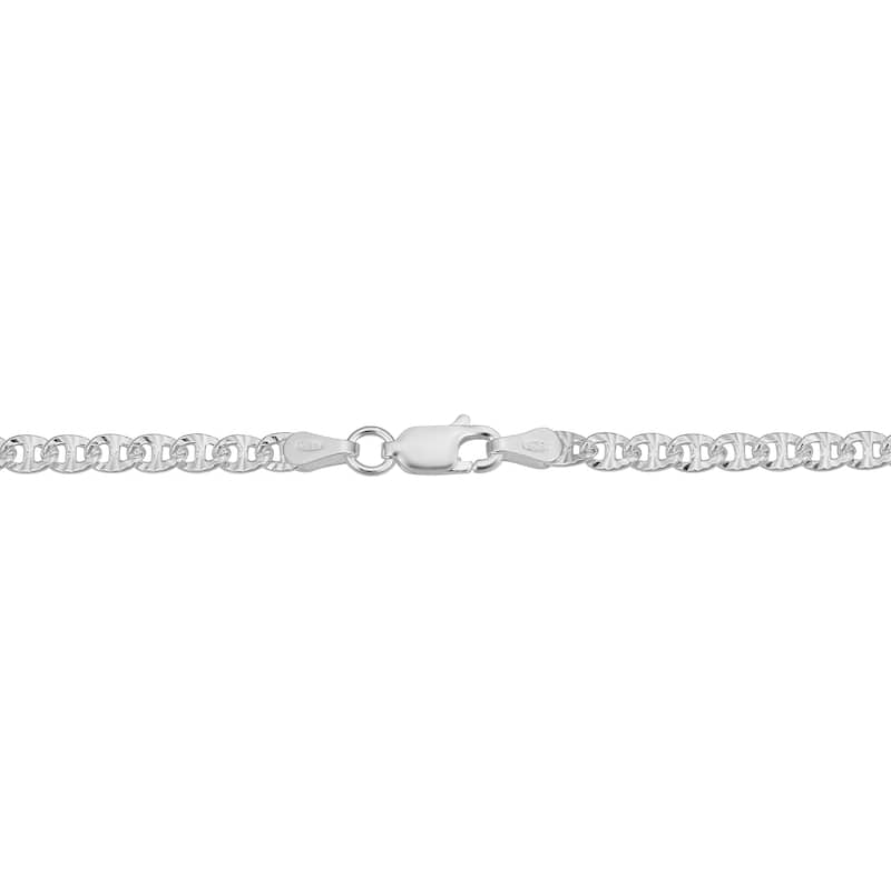 Sterling Silver 3.5 millimeter Diamond-cut Mariner Necklace