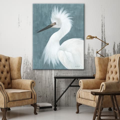 Porch & Den Windy Egret Gallery Wrapped Canvas