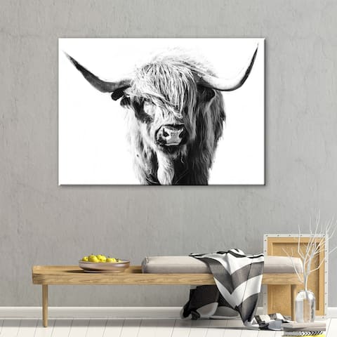 The Gray Barn Dominie Highland Cow Animals Rectangle Gallery Wrapped Canvas