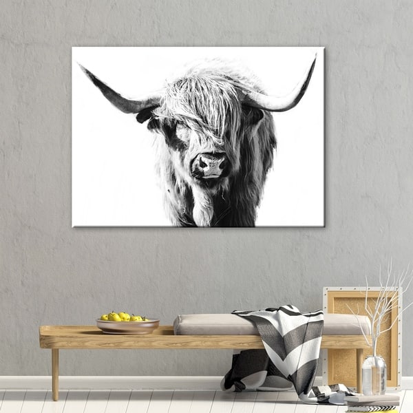 The Gray Barn Dominie Highland Cow Animals Rectangle Gallery Wrapped ...