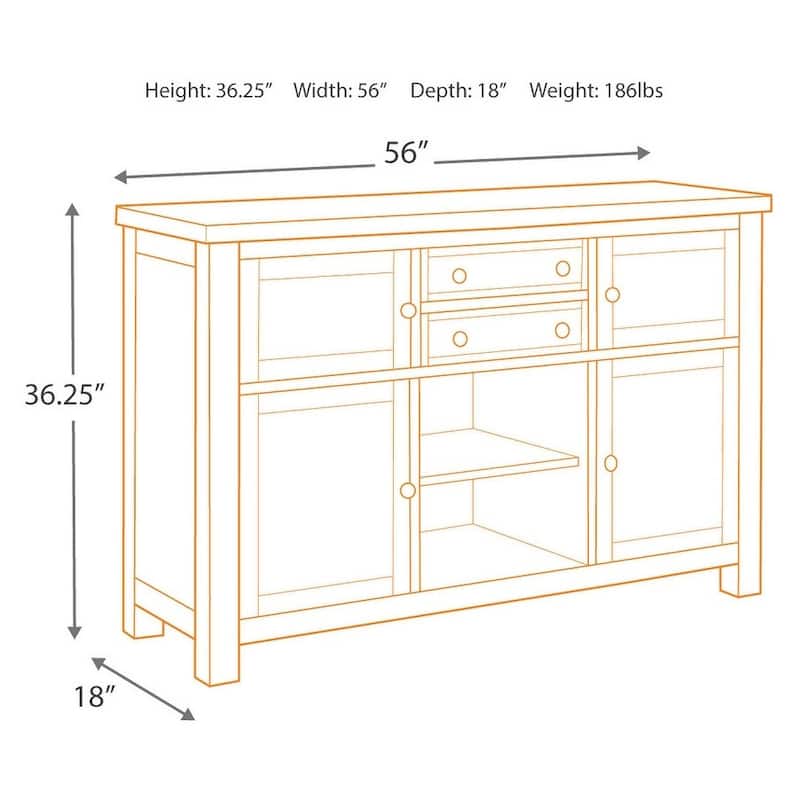 Signature Design by Ashley Mykolaiv Grey-brown Dining Room Server
