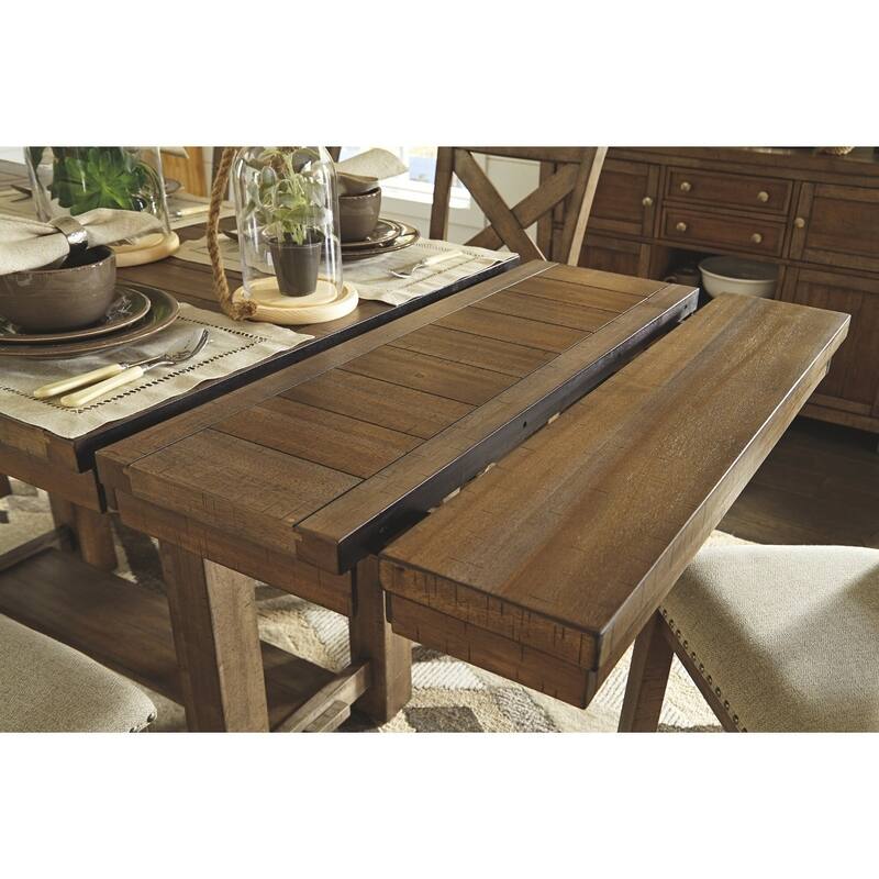 Moriville Counter Height Extension Table - Grayish Brown - 36" W x 86" D x 36" H