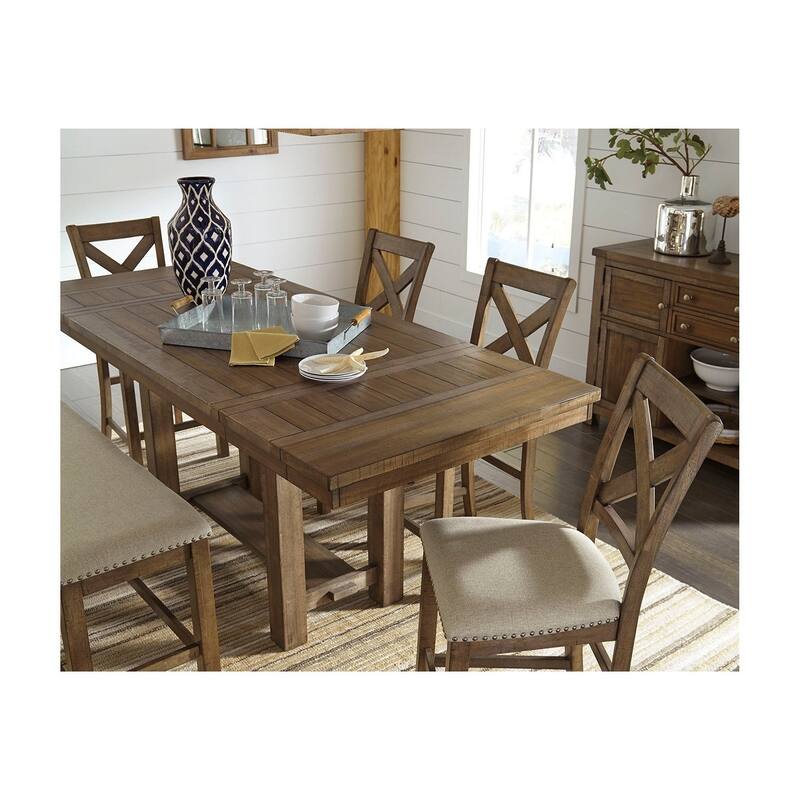 Moriville Counter Height Extension Table - Grayish Brown - 36" W x 86" D x 36" H