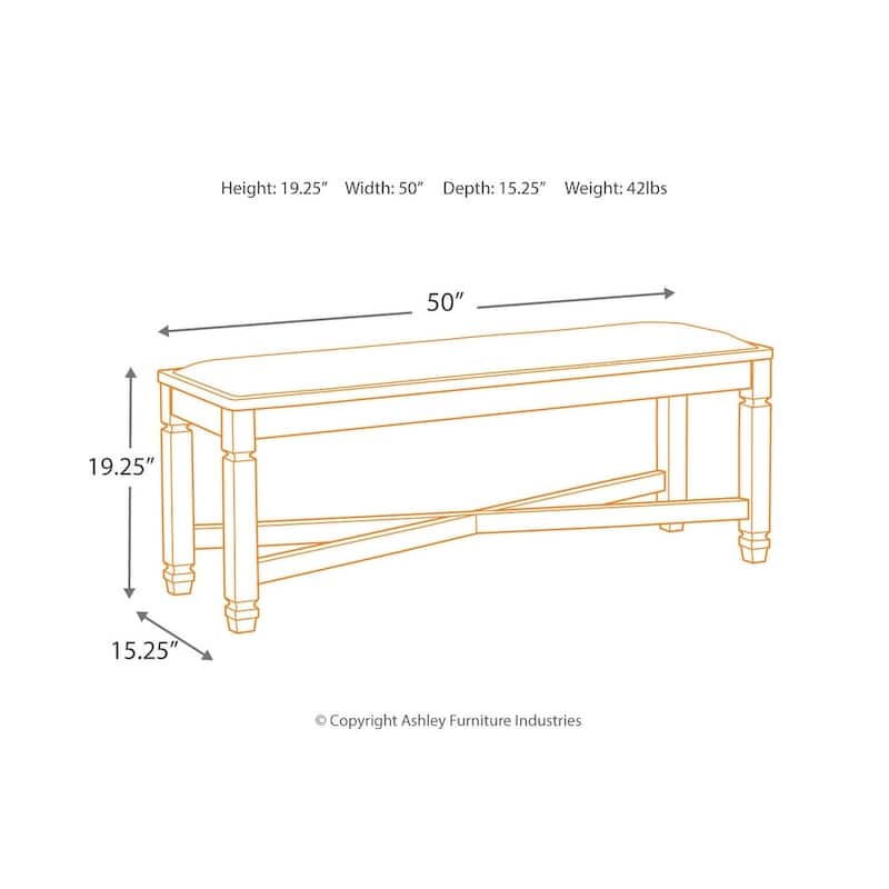 Signature Design By Ashley Tyler Creek Upholstered Dining Bench - Black/Grayish Brown